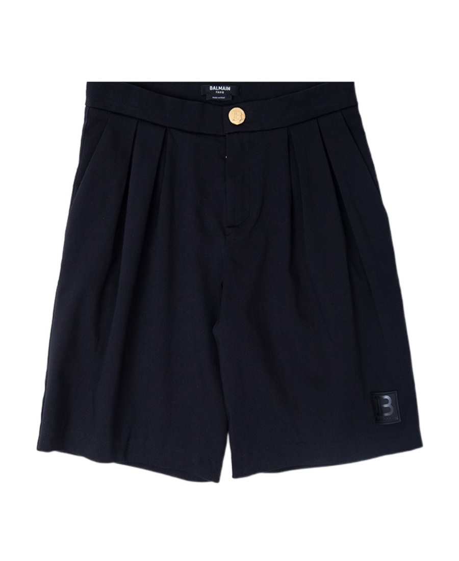 Balmain Pleated Tailored Shorts In Black