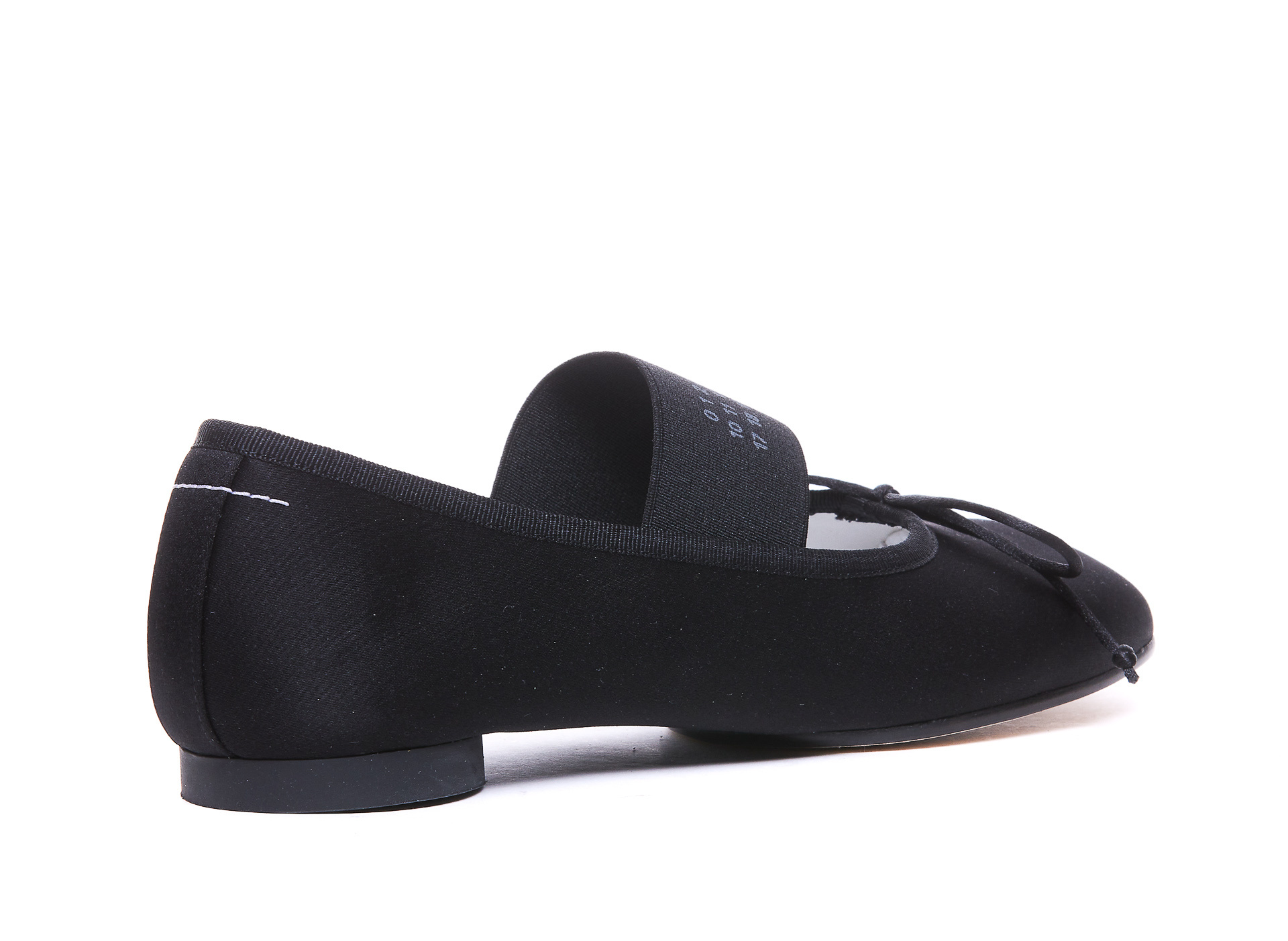 Shop Mm6 Maison Margiela Atomic Satin Ballerina Shoes In Black