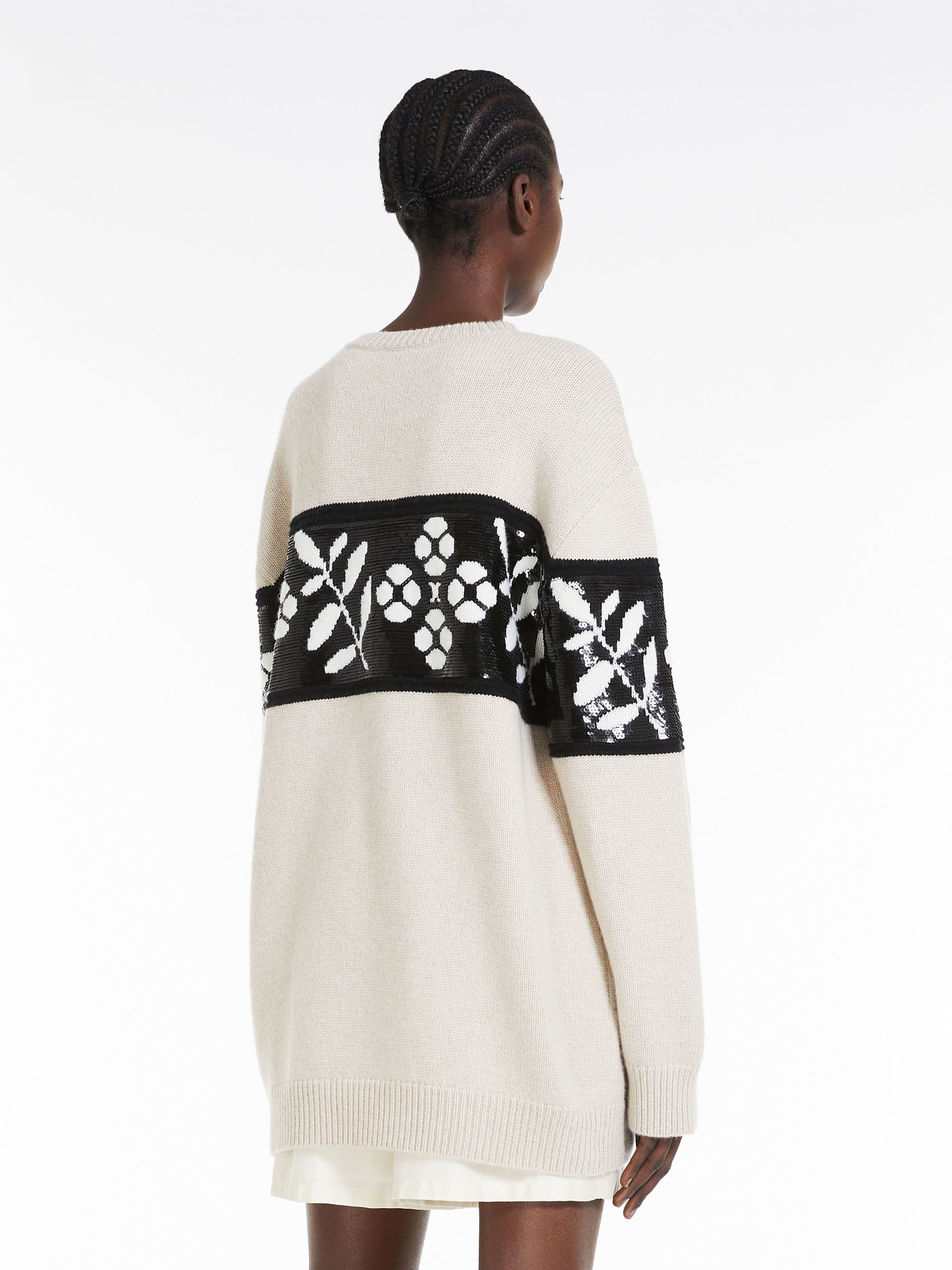 Max Mara Wool Cashmere Round Neck Sweater In Nude
