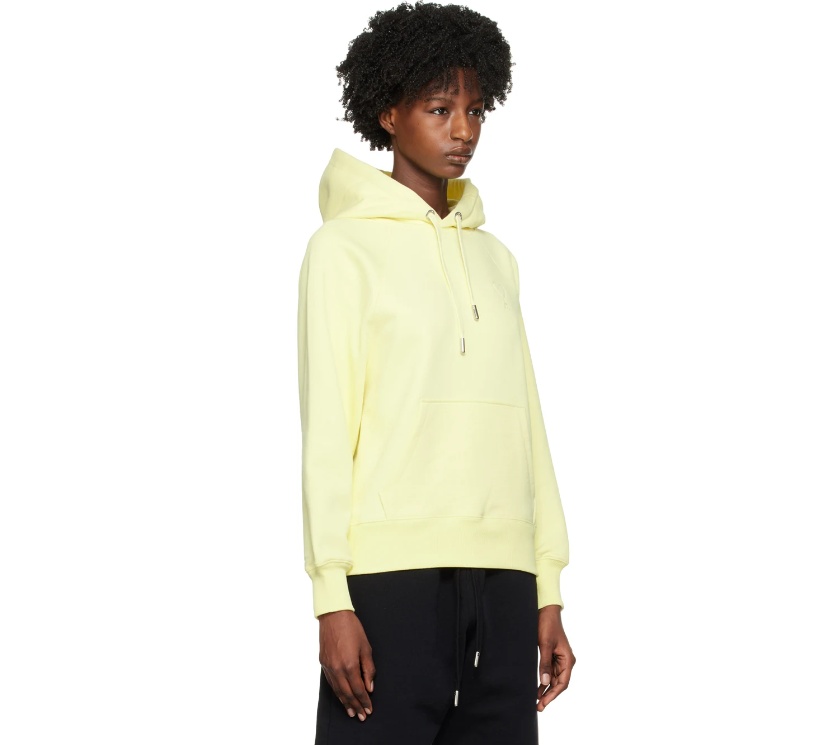 Ami Alexandre Mattiussi Ami De C Ur Hooded Sweater In Yellow