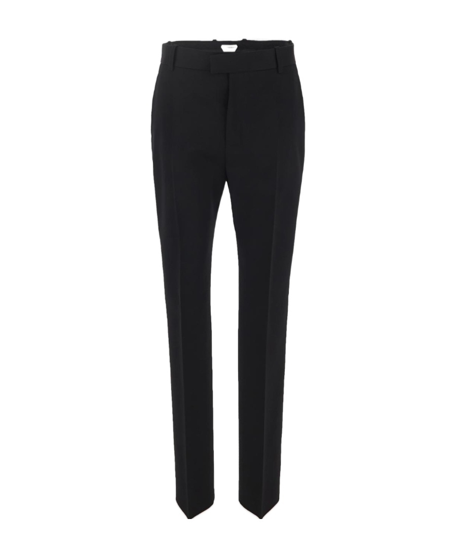 Bottega Veneta Pressed-crease Wool Straight Trousers In Black