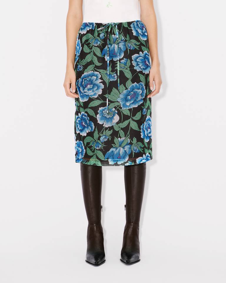 Kenzo Midirock Mit Pfingstrosen-print In Green