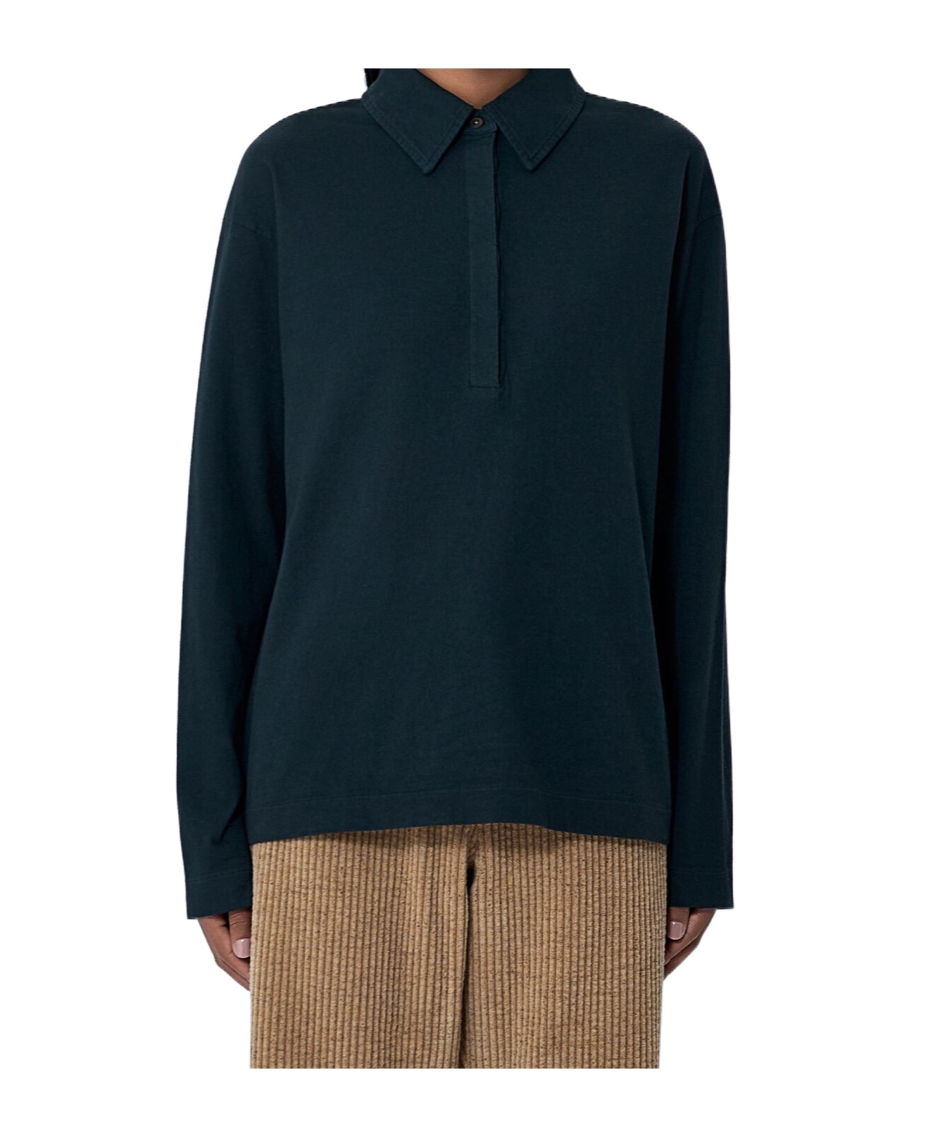 The Row Roddie Polo Top In Green