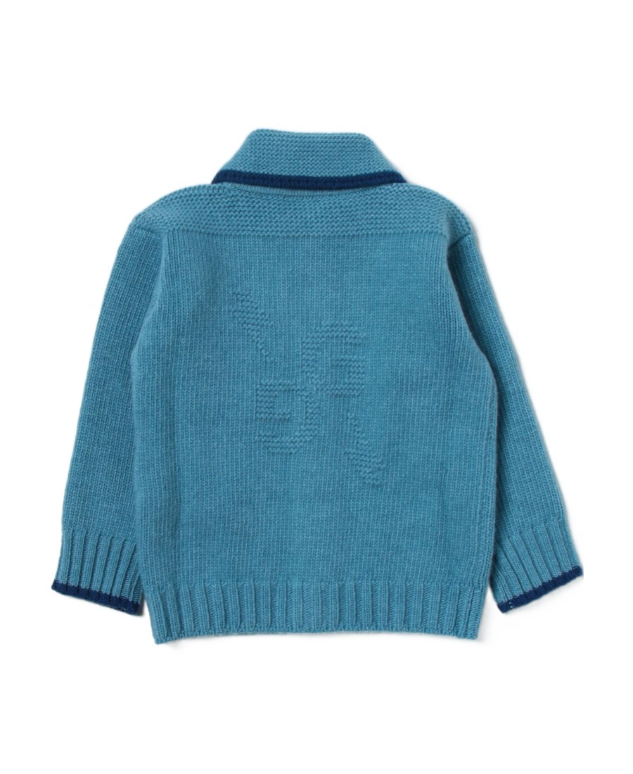 Gucci Ribbed-knit Wool Jacket In Blue