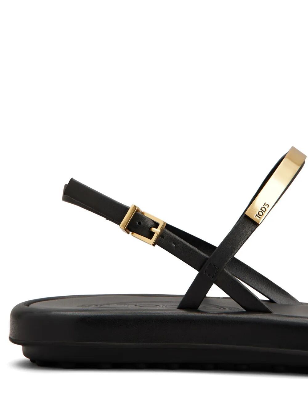 Tod's Baretta Sporty Leather Sandals In Black