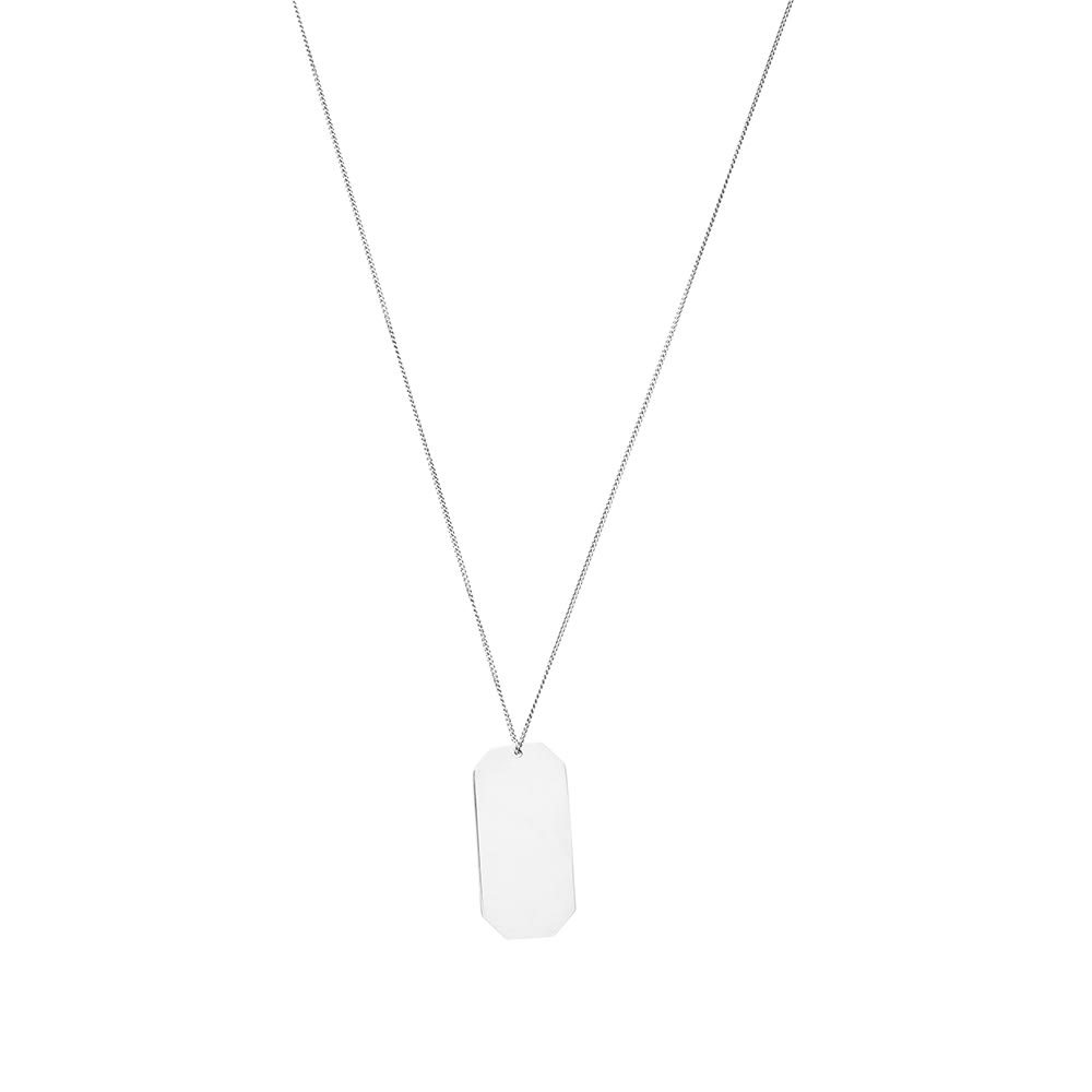 Saint Laurent Sl Charm Necklace Silver In Silver
