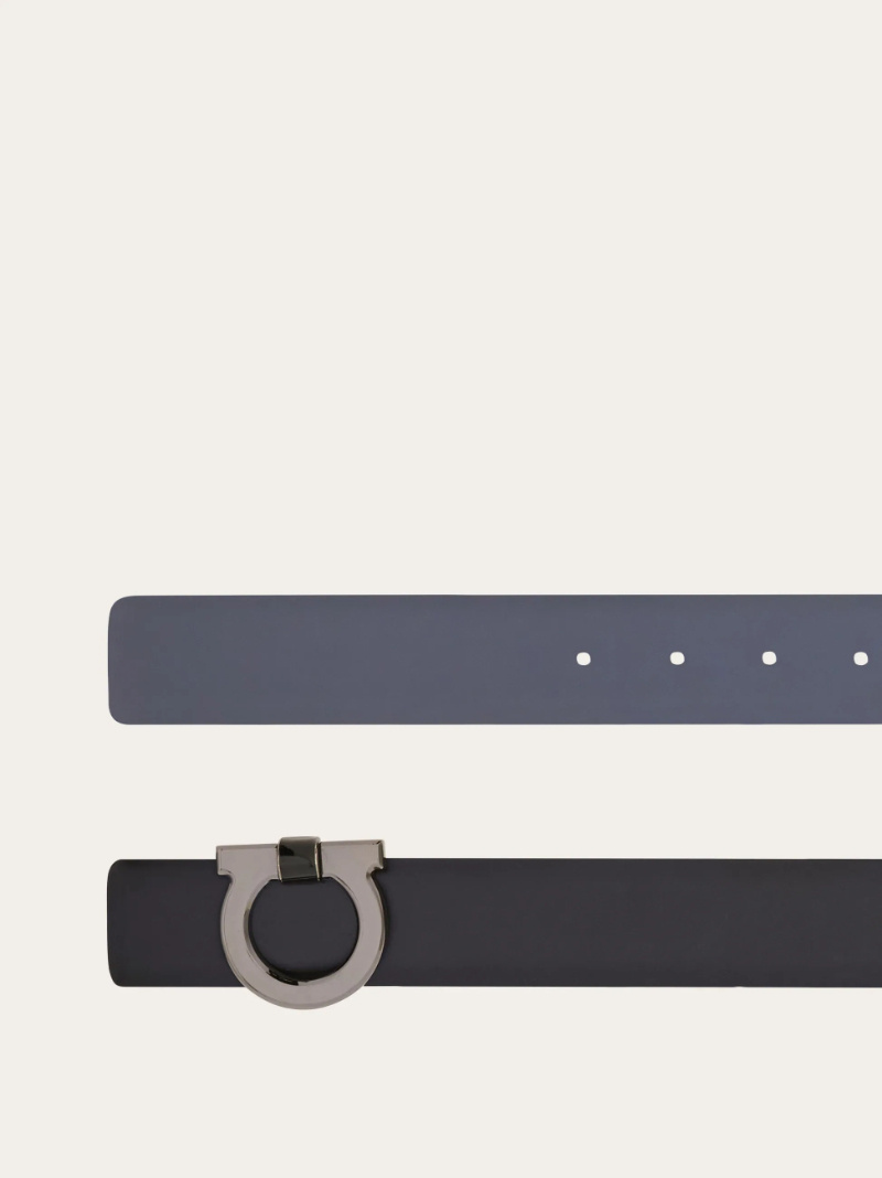 Ferragamo Reversible And Adjustable Belt In Black
