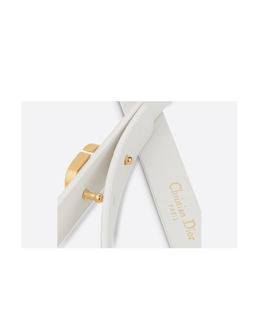 Dior Caro Buckle Belt In White