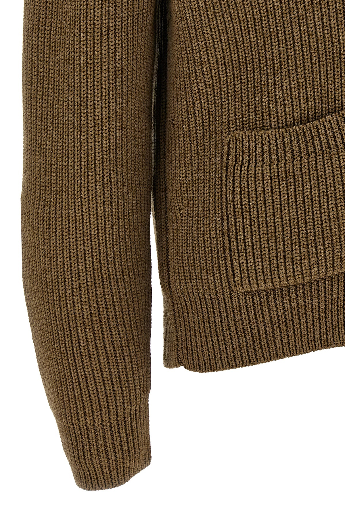 Tom Ford Ribbed Texture Shawl Collar Front Pockets In Green