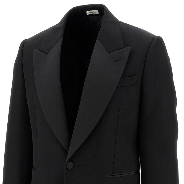 Alexander Mcqueen Single-breasted Wool Blazer In Black