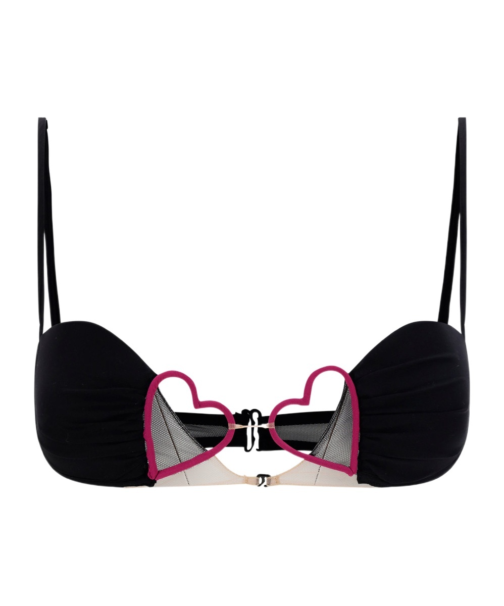 Nensi Dojaka Heart Bra In Black