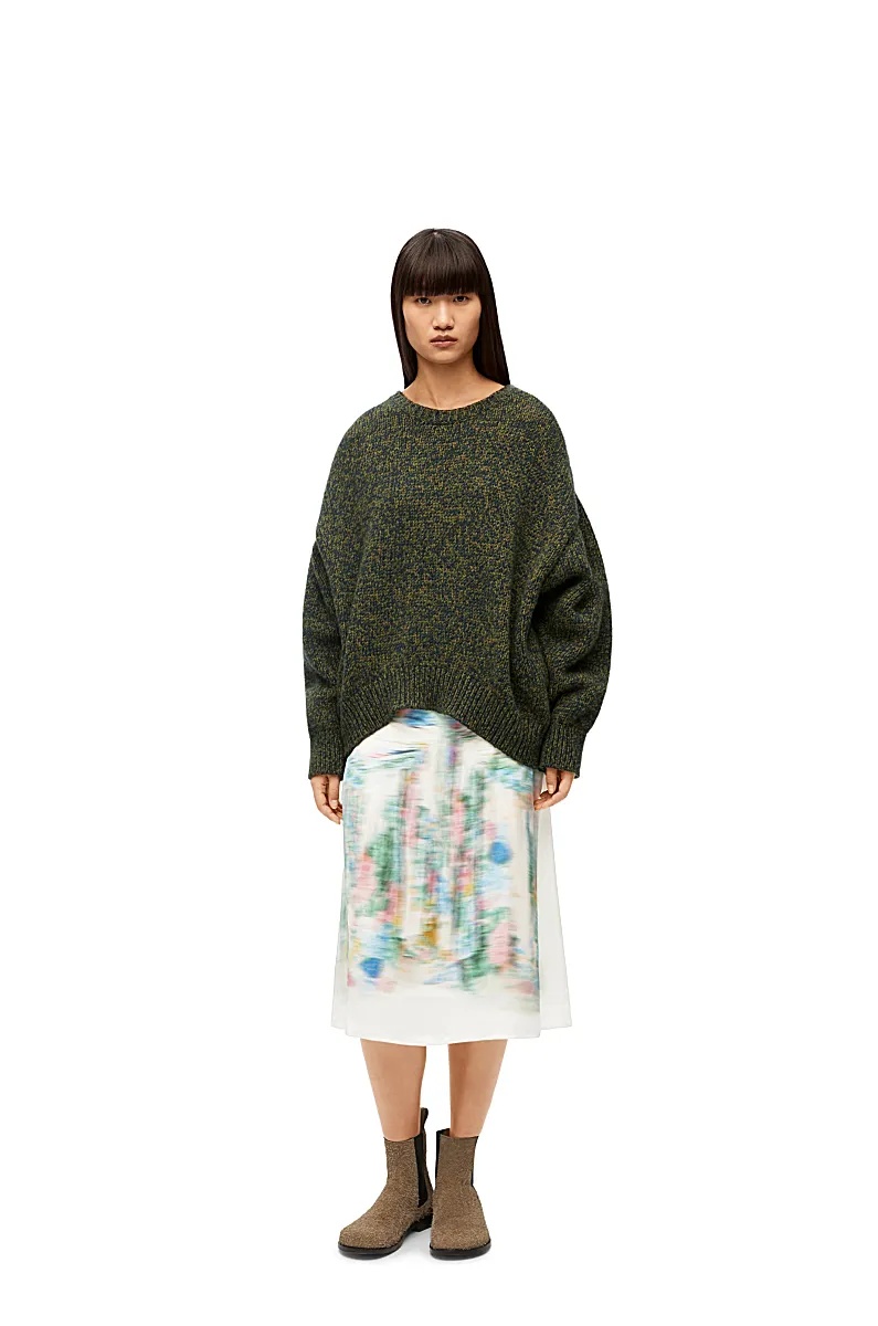 Loewe Skirt In Viscose And Silk In White
