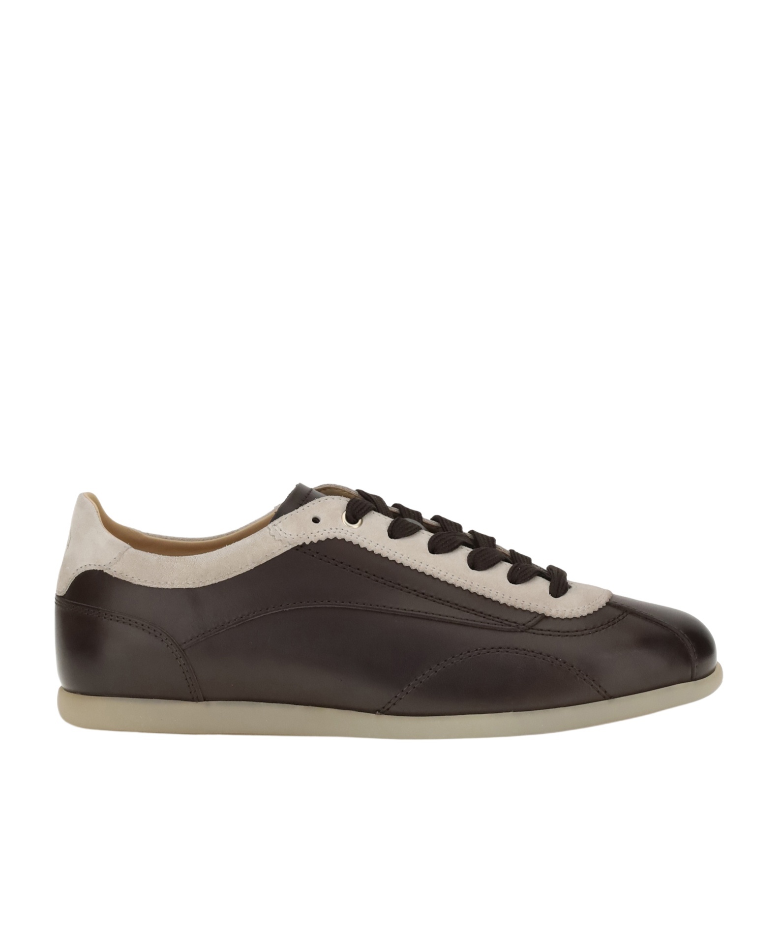 Brunello Cucinelli Men Calfskin And Suede Sneakers In Brown