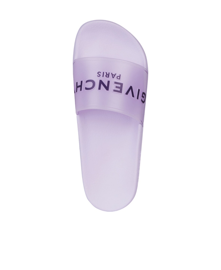 Givenchy Paris Transparent Flat Sandals In Purple