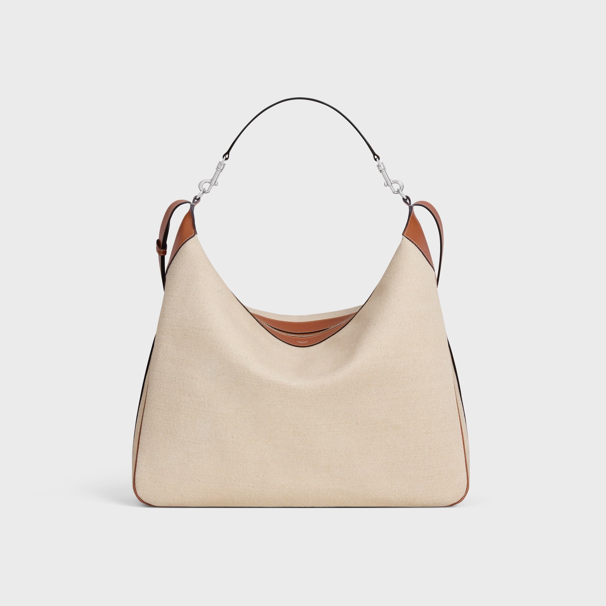 Celine Zip-open Shoulder Bag In Nude