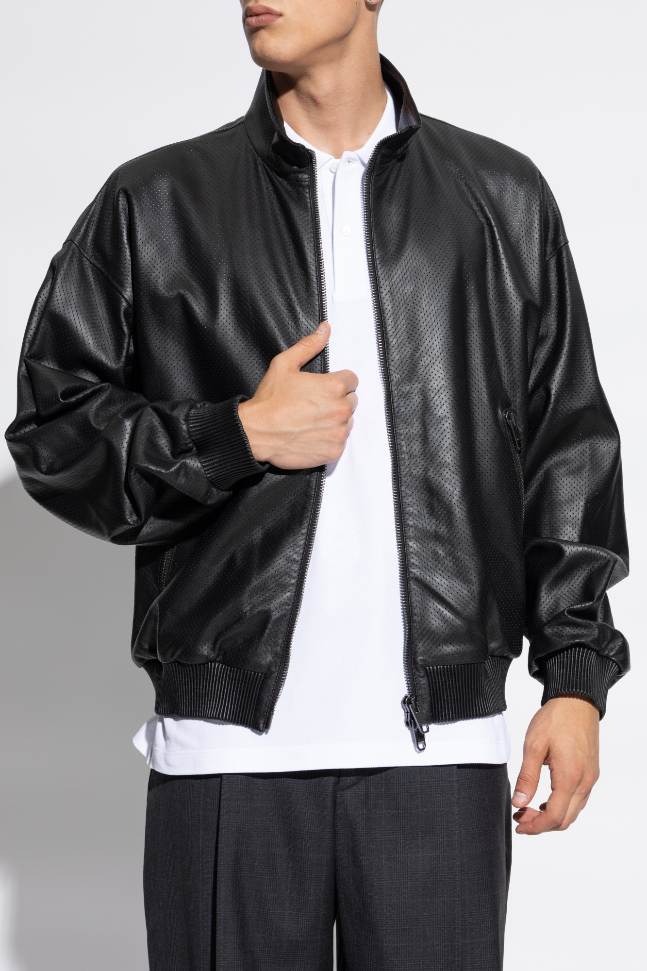 Bally Black Adrien Brody Edition Lightweight Leather Jacket