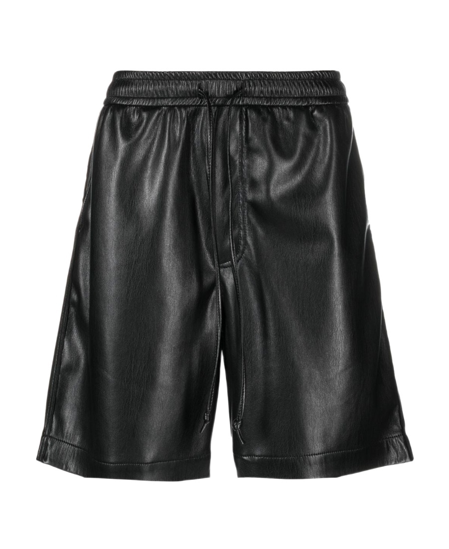 Nanushka Doxxi Vegan Leather Bermuda Shorts In Black