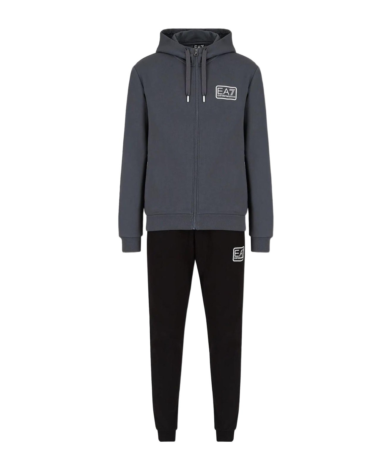 Ea7 Hooded Sports Suit In Black