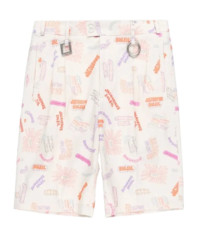 Jacquemus Belt Loop Logo Shorts In White