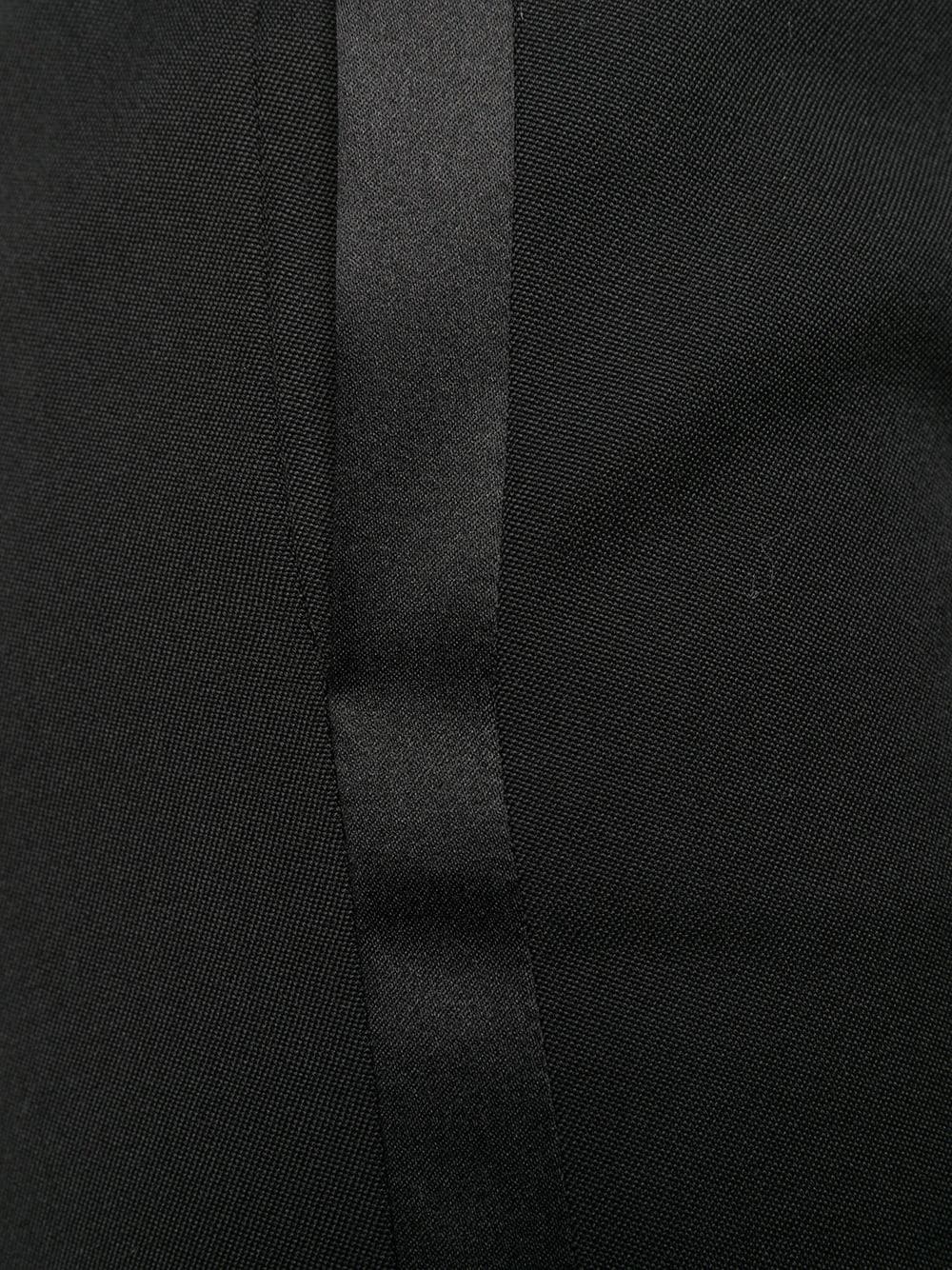 Saint Laurent Pleated Grain De Poudre Wool Straight-leg Pants In Black