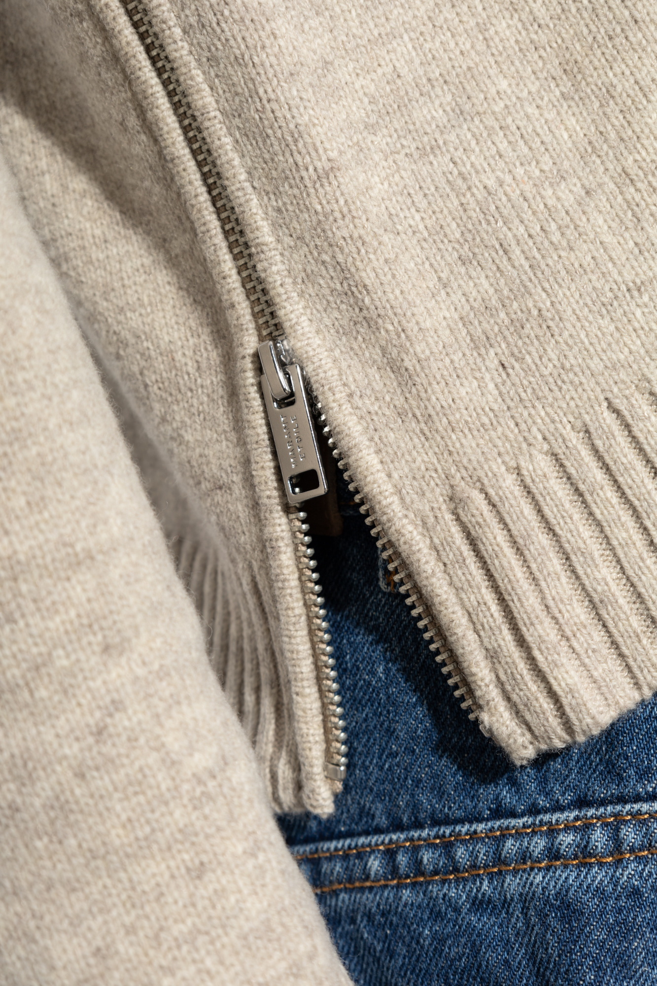 Isabel Marant Étoile Isabel Marant Etoile Ludma Gray Round Neck Sweater In Nude