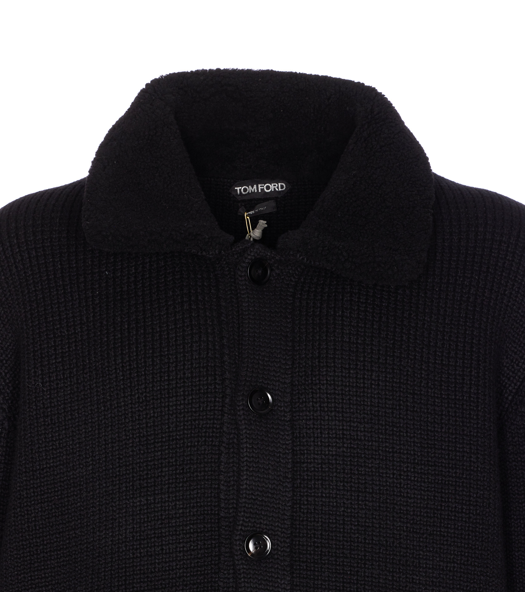 Tom Ford Shawl-collar Ribbed Silk And Wool-blend Cardigan In Black