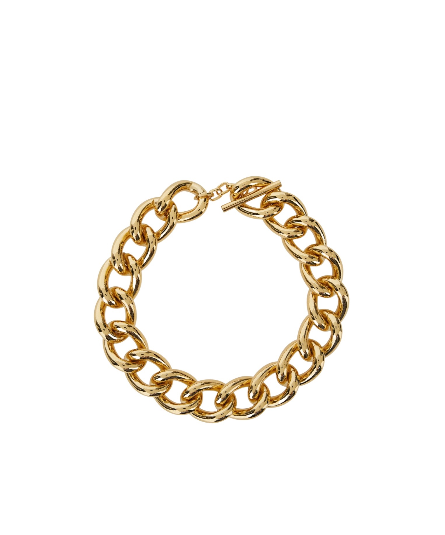 P.a.r.o.s.h Gold Tone Chain-link Necklace With Clasp Logo Closure In Yellow