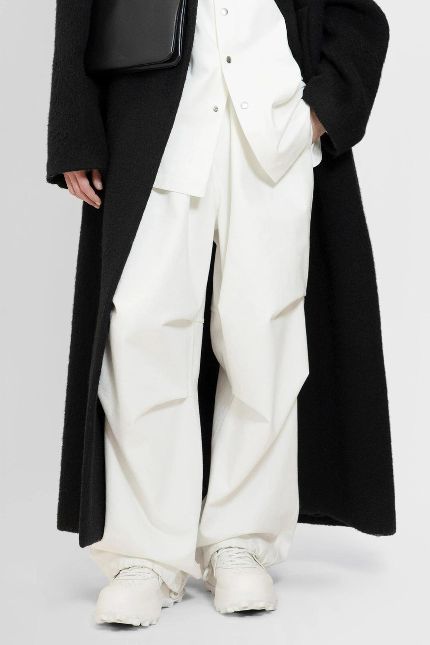 Jil Sander Trousers Cotton Drawstring Cuffs In White
