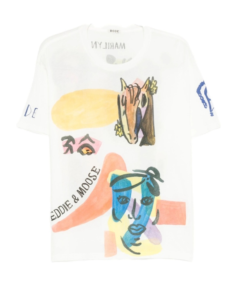 Bode Collage Printed Cotton-jersey T-shirt In White