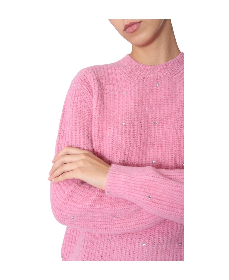 Msgm Crew Neck Sweater In Pink