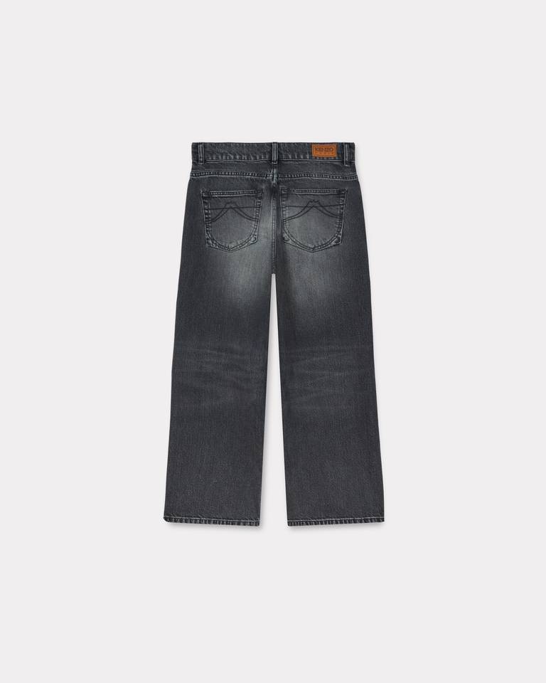 Kenzo ' X Futura 2000' Sumire Cropped Pants In Japanese Denim In Black