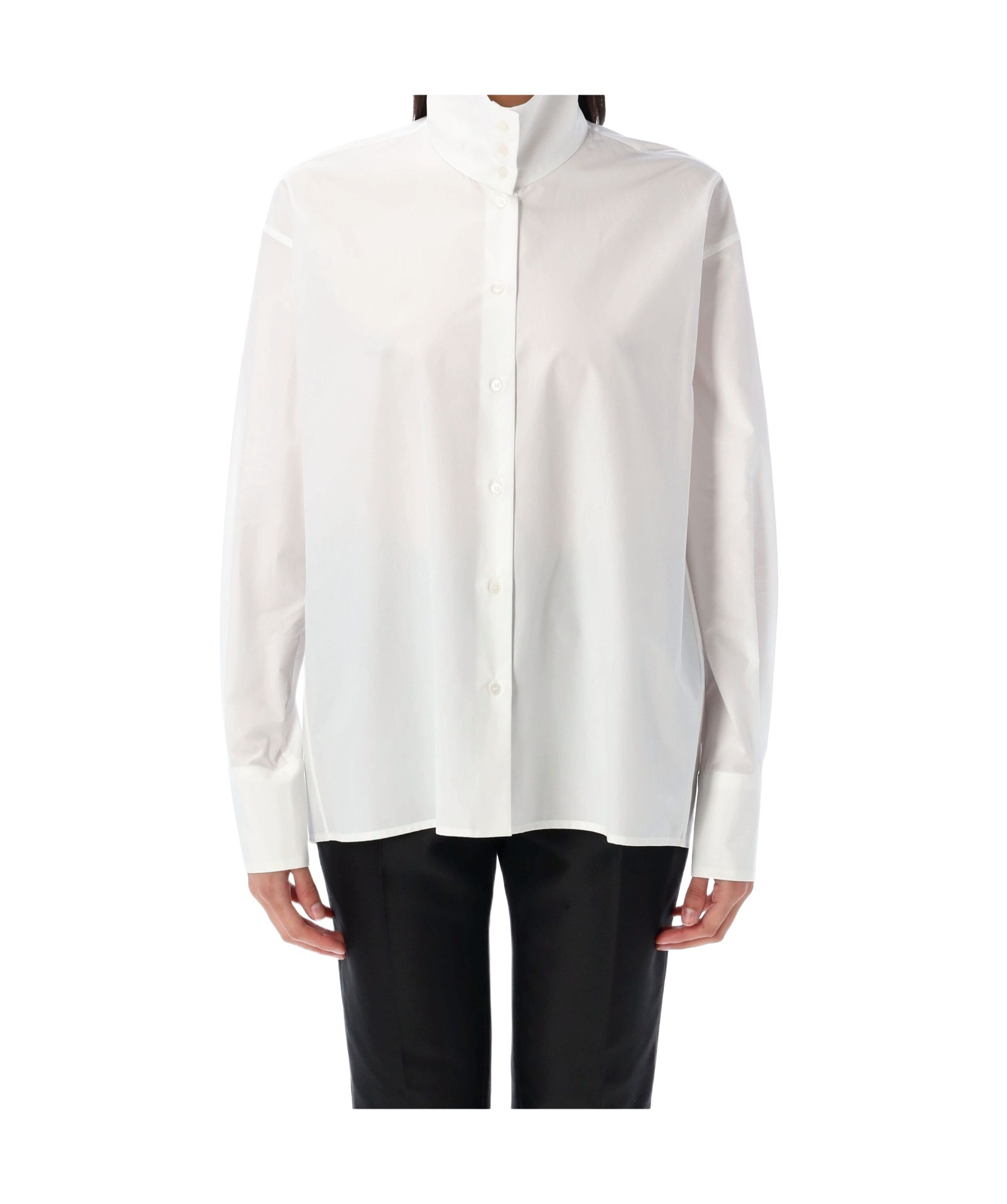 Fabiana Filippi Structured High Neck Shirt With Buttoned Cuffs