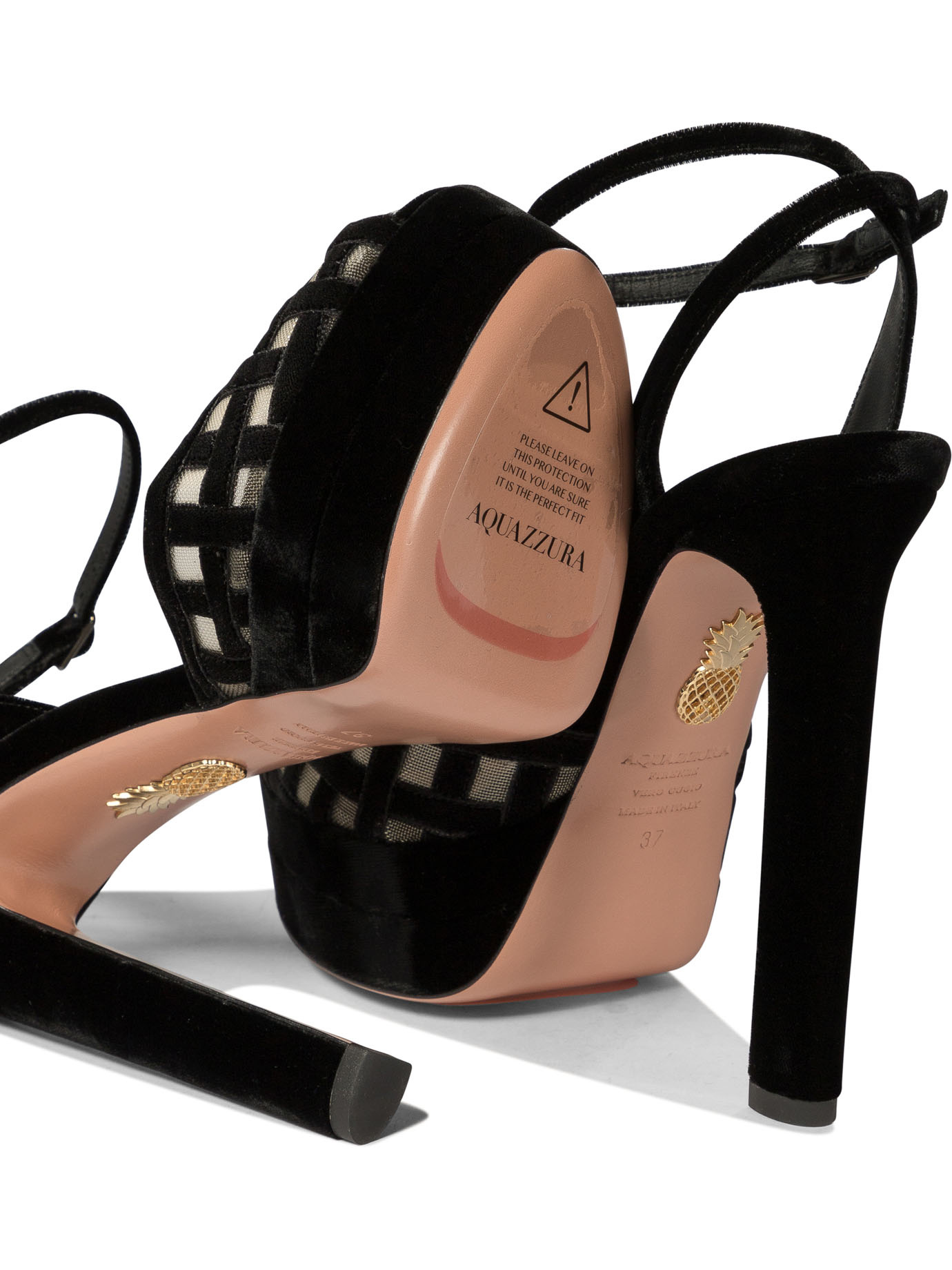 Aquazzura 130mm Romance Plateau Sandals In Black