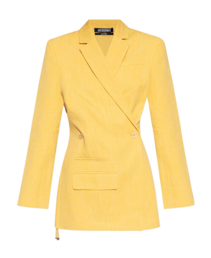 Jacquemus La Veste Tibau Crossover Blazer In Yellow