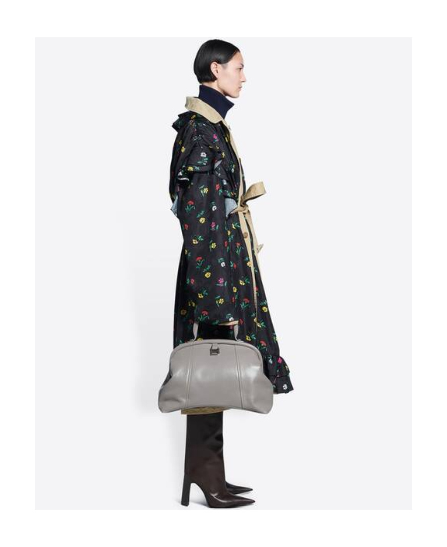 Shop Balenciaga Reversible Belted Trench Coat In Black