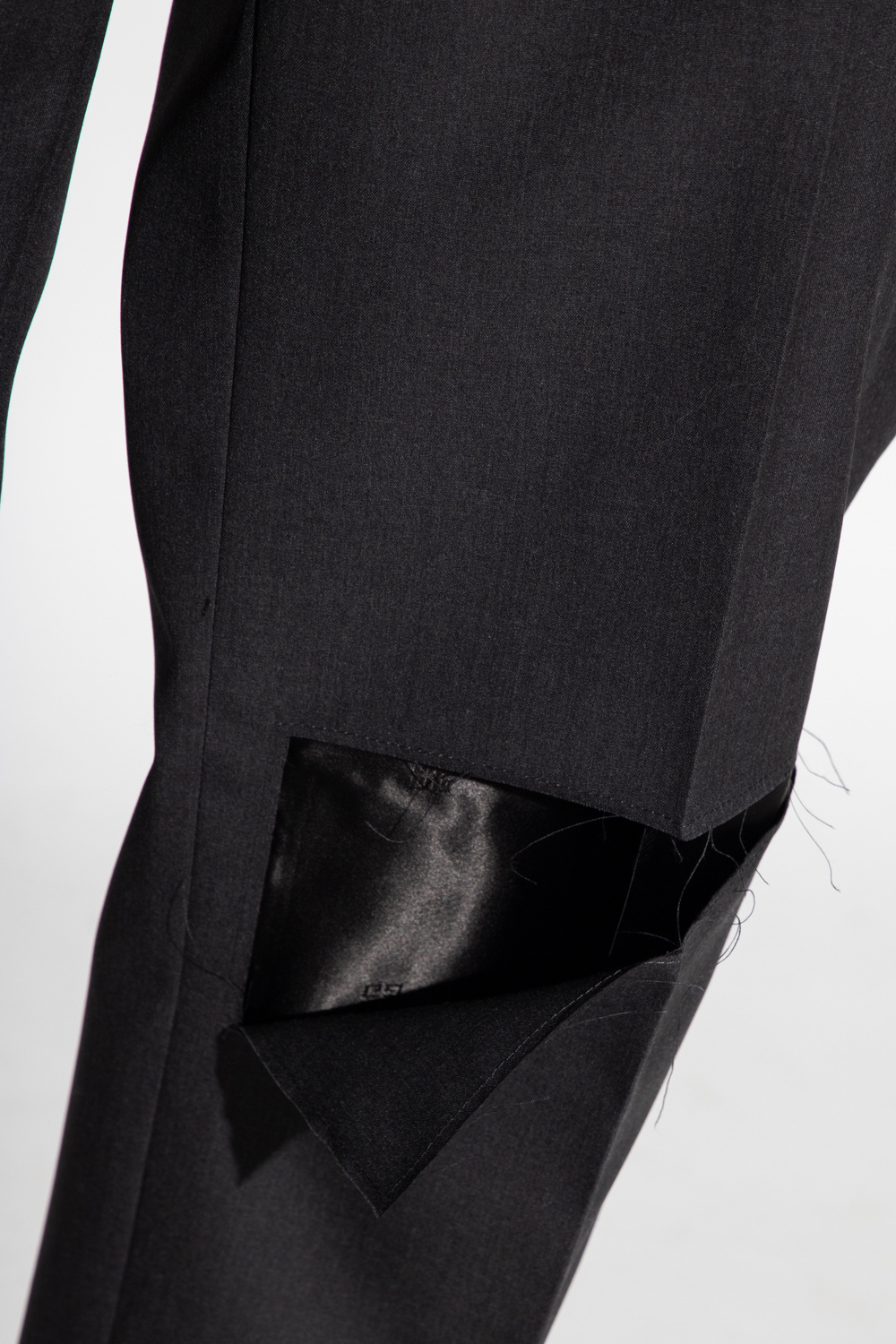 Givenchy Distressed Wool Trousers In Black