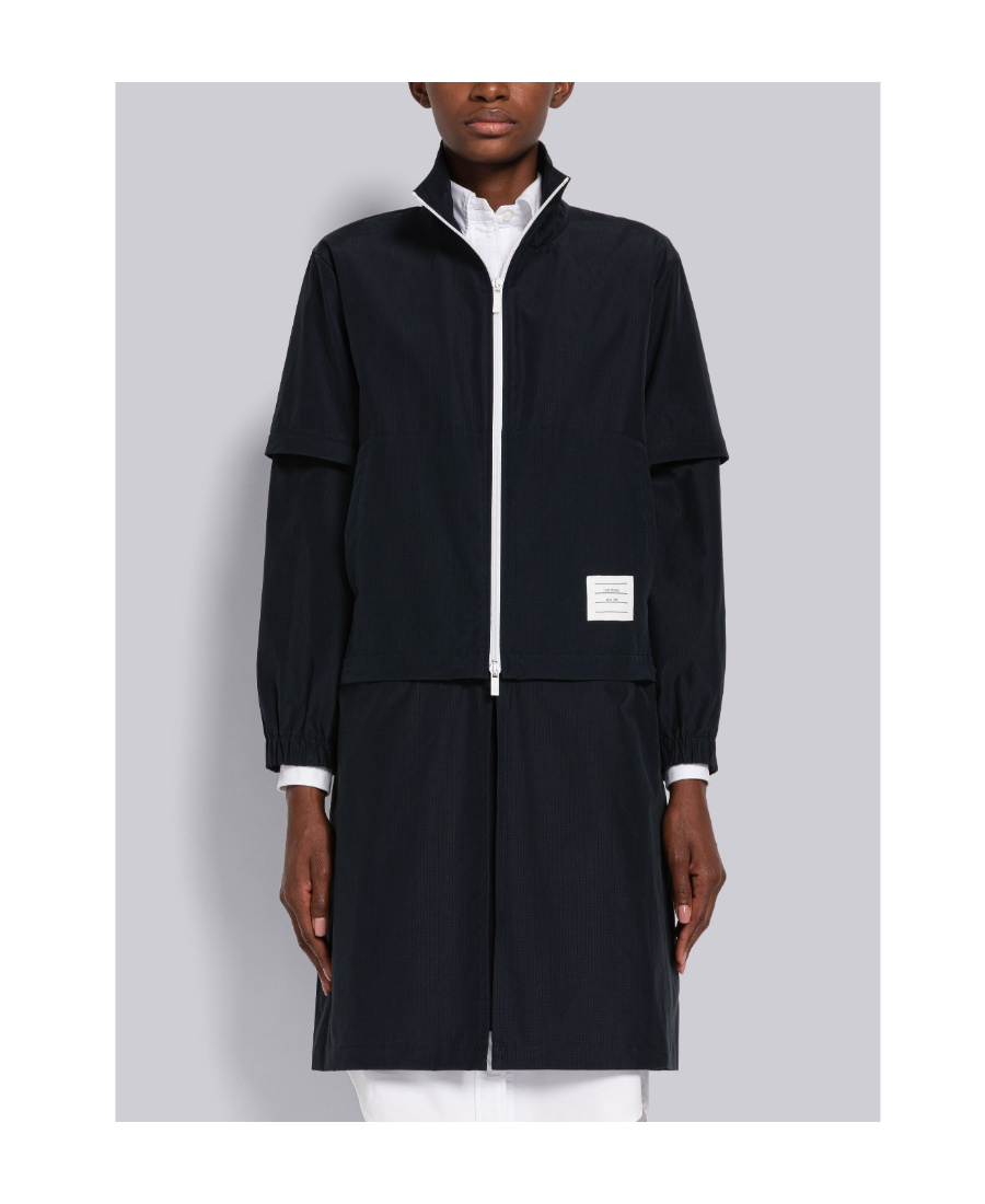Thom Browne Tear-resistant 2-in-1 Zippered Casual Jacket In Navy Blue