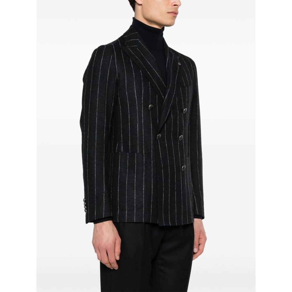 Shop Tagliatore Long-sleeved Suit Jacket In Black
