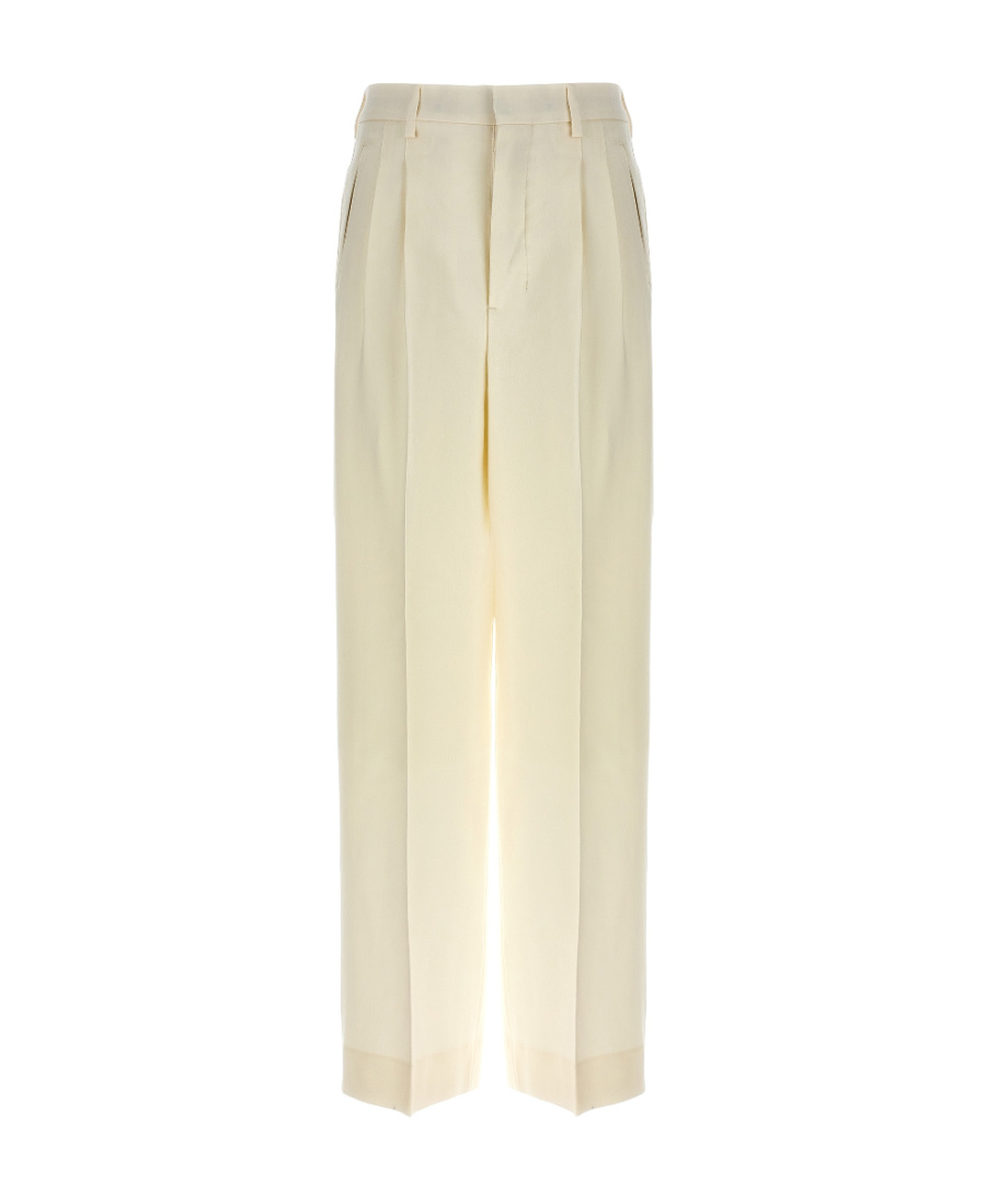 Ami Alexandre Mattiussi Pleated Trousers With Back Pockets And Belt Loops In Nude