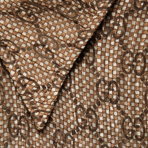 Gucci Gg Damier Printed Shirt In Brown