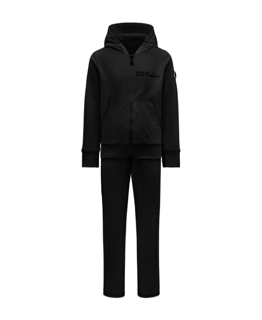 Moncler Logo-patch Cotton-blend Tracksuit Set In Black