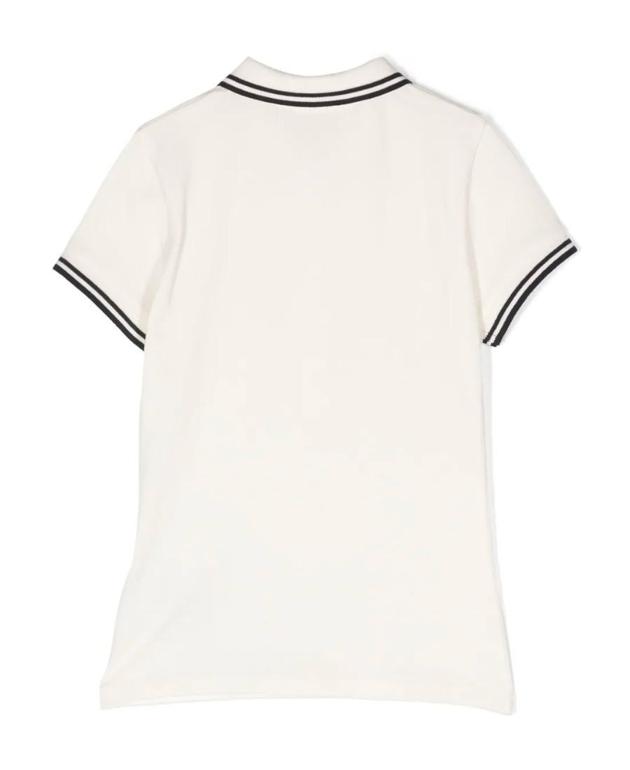 Moncler Chest Logo-patch Polo Shirt In White