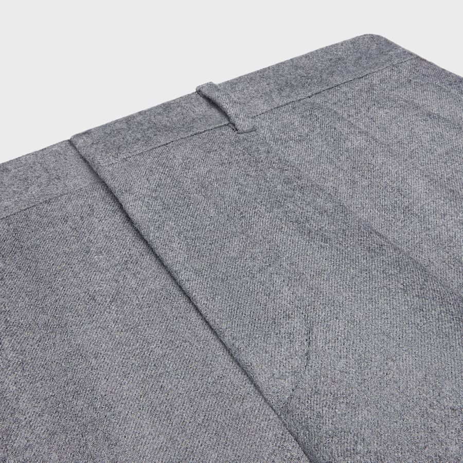 Celine Pleated Trousers In Cashmere Flannel In Gray