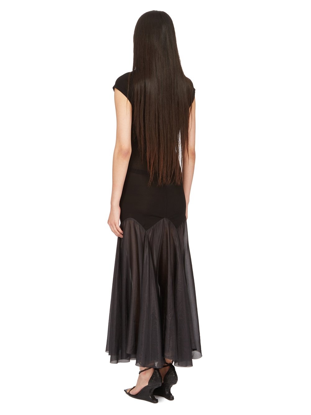 Rick Owens Divine Panelled Godet Dress In Black
