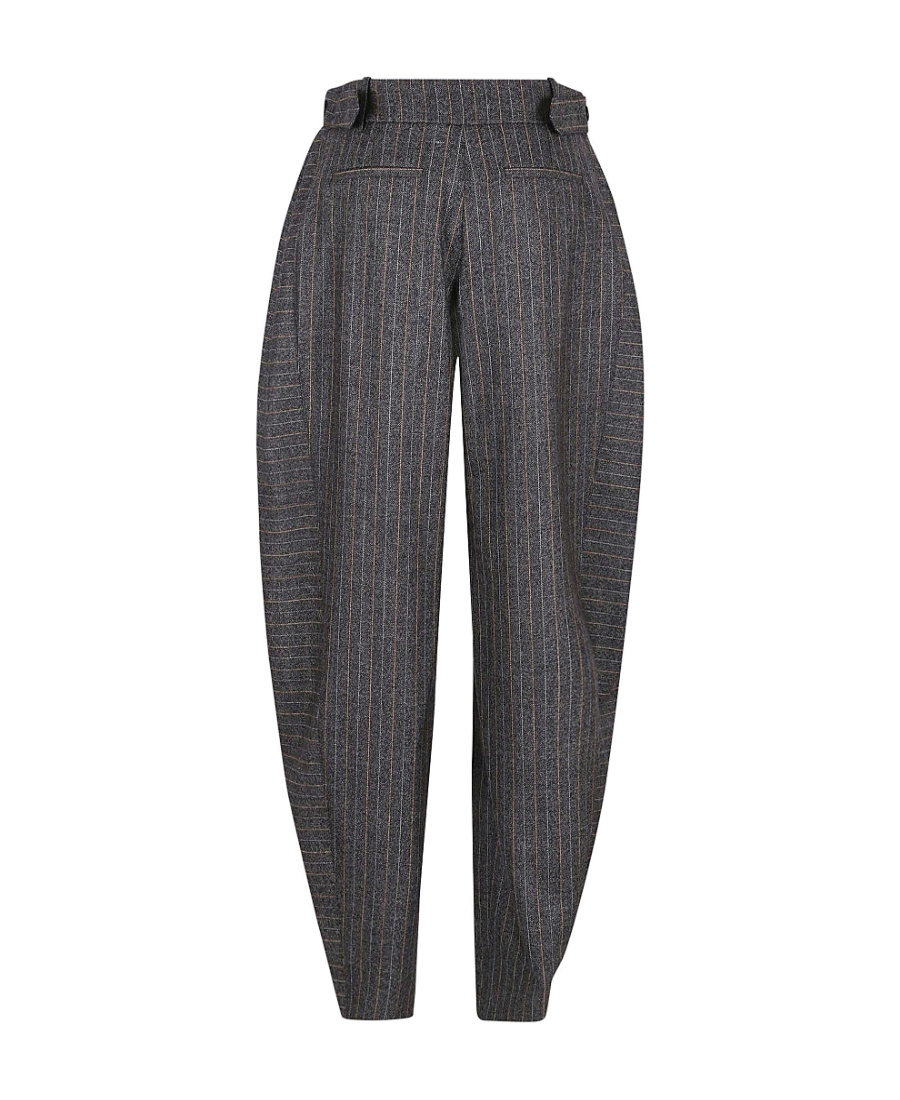 Stella Mccartney Pinstriped Pleated Wide-leg Trousers In Black