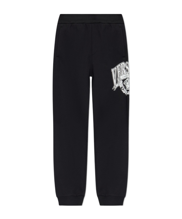 Versace Elastic Waist Track Pants In Black
