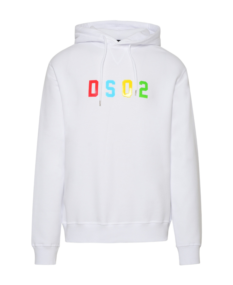 Shop Dsquared2 Logo-print Cotton Hoodie In White