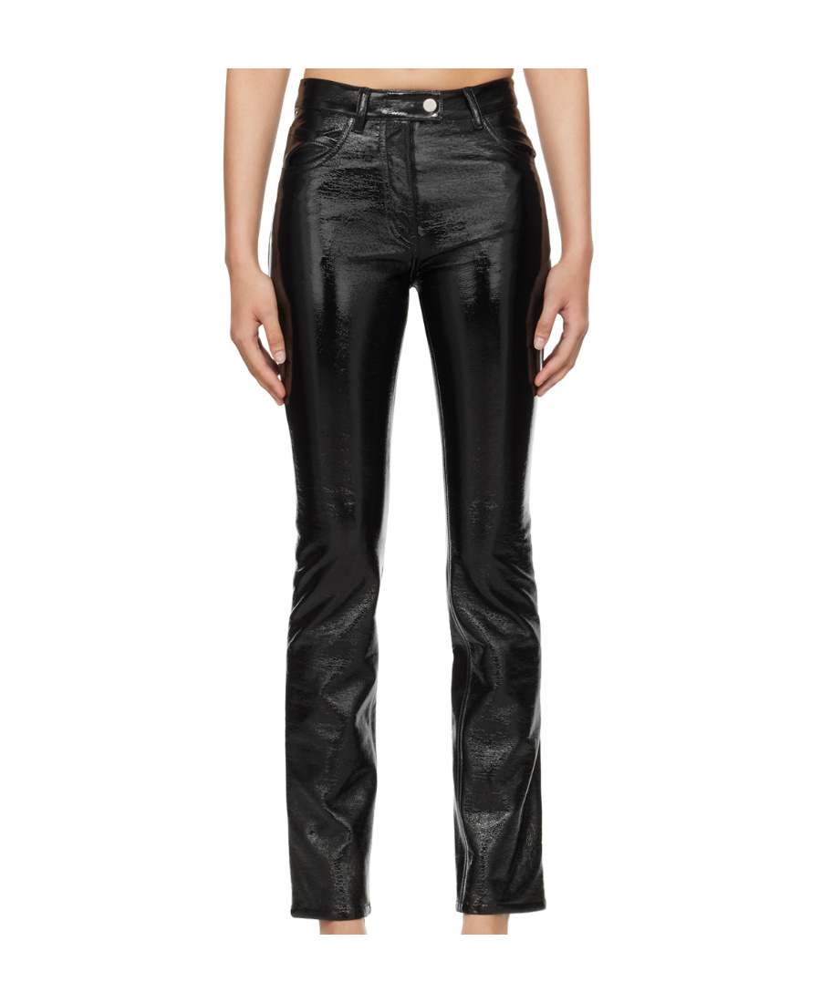 Shop Courrèges Embroidered Logo Decoration Casual Pants In Black