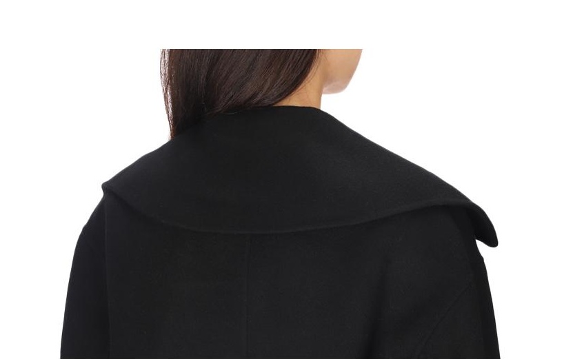 Max Mara Long-sleeved Lace-up Coat In Black