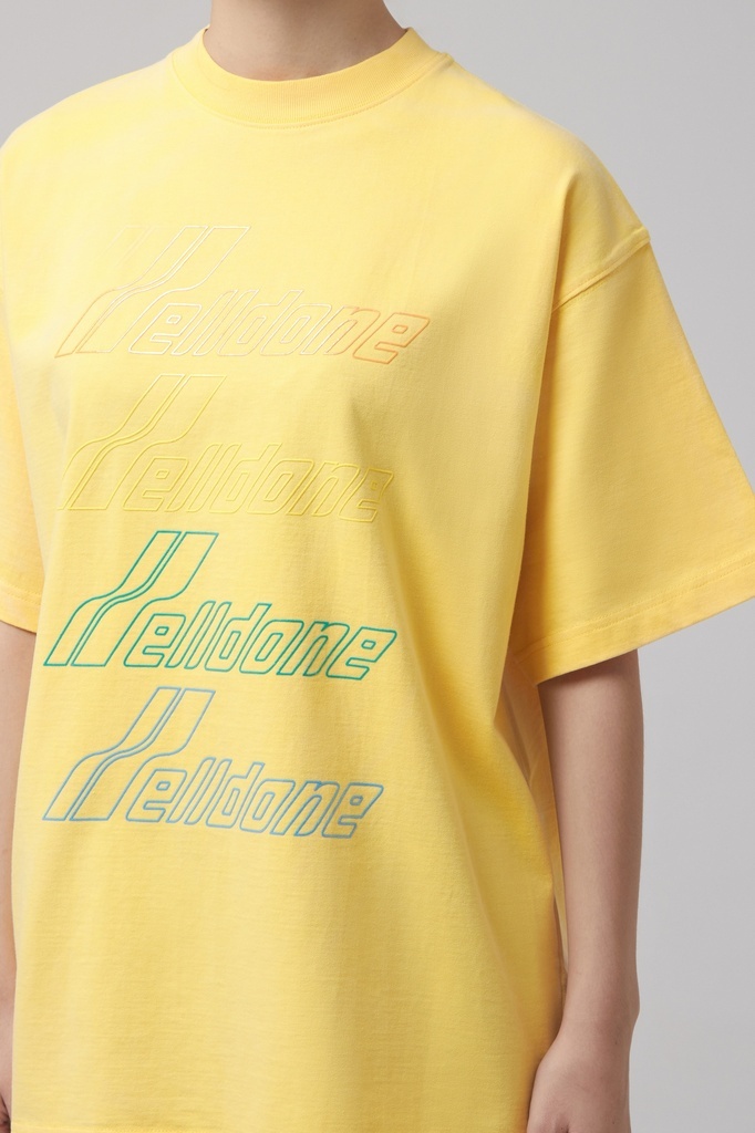 We11 Done Logo-print Cotton T-shirt In Yellow